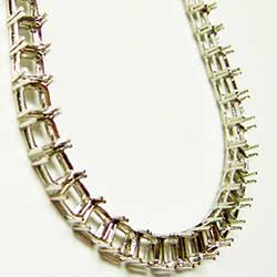 Platinum Necklace Mounting for Asscher Cut Diamonds