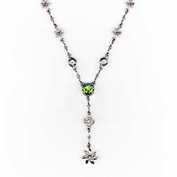 Platinum Necklace with Peridot