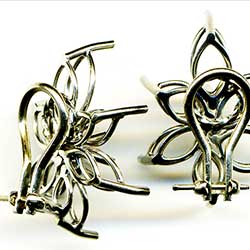 Handmade Platinum Cluster Earrings for diamonds